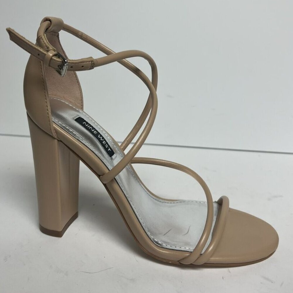 Nine West Women's Maer Heeled Sandals Natural, Size 7.5 M